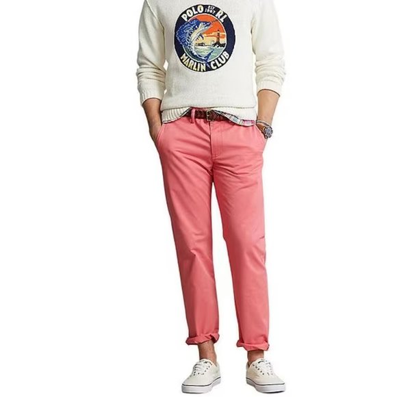 Vintage Ralph Lauren Sport Nantucket Red Polo Chino Pants (size 29 waist) - Picture 1 of 13